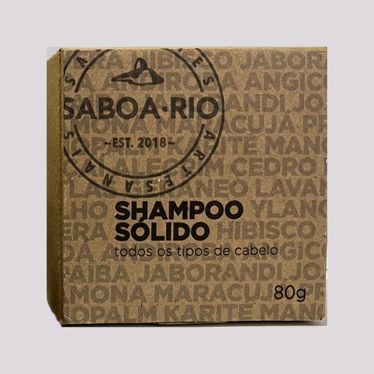 Shampoo em Barra SaboaRio para todos os tipos de cabelo.